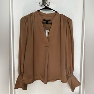 Simple Chic Biz Casual Brown Women's Top
